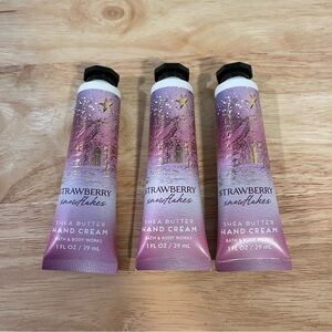 3x Bath and Body Works Strawberry Snowflakes Hand Cream